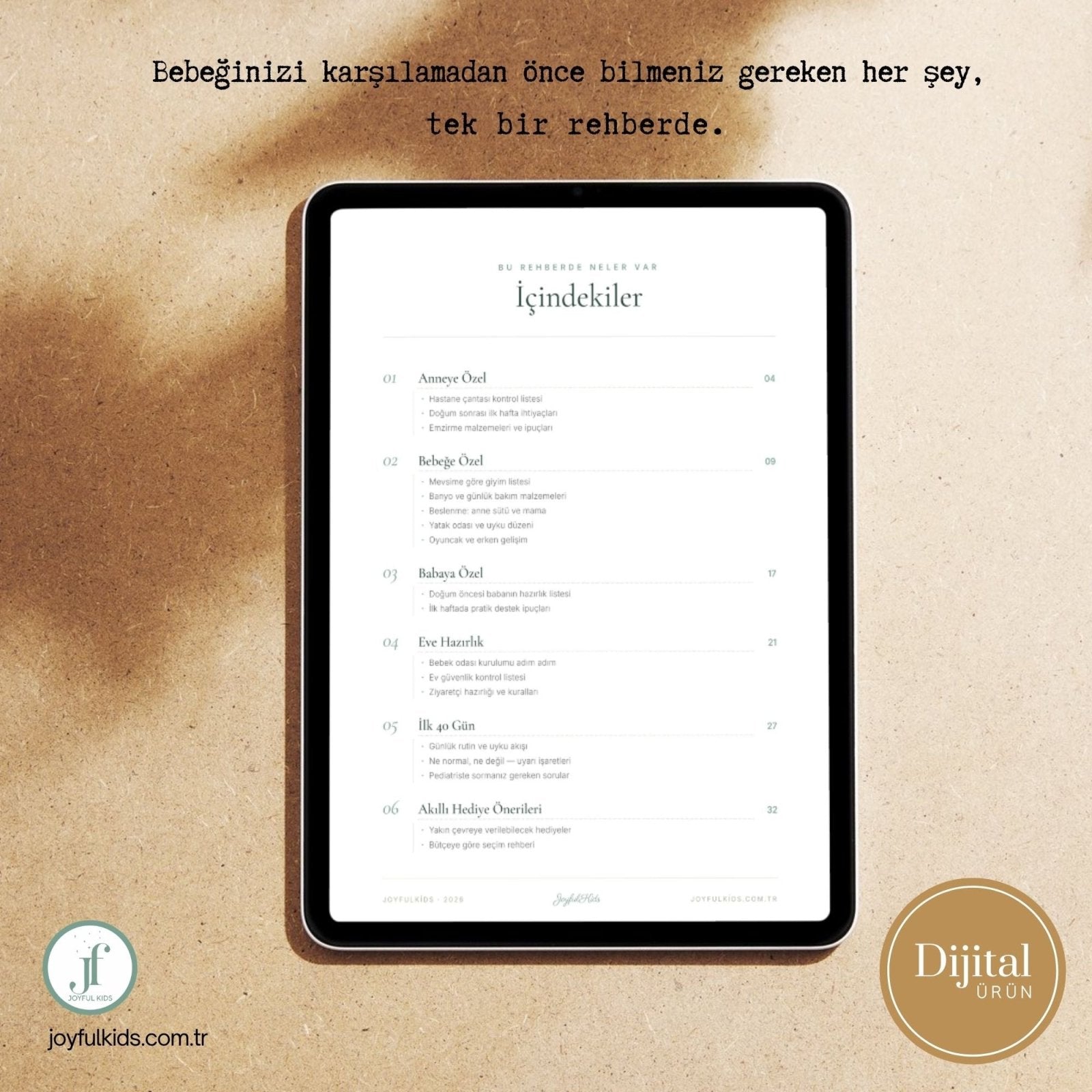 Yeni Doğan Hazırlık Rehberi | 32 Sayfa Ücretsiz PDF | JoyfulKids | Dijital İndirilebilir Ürün - Joyful Kids