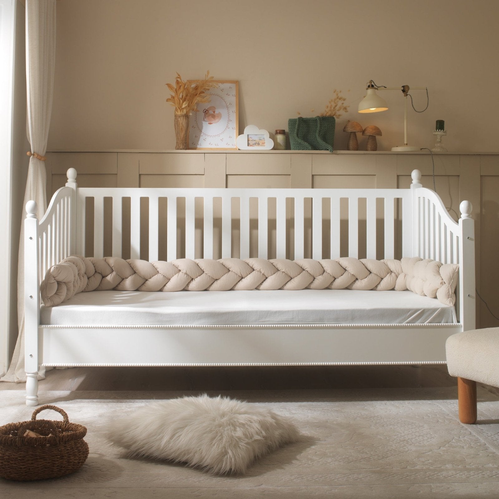 Daisy Örgü Kenar Koruma | Boutique Bebek Yatak Koruma | 270–360 cm | Joyful Kids | Bebek Kenar Koruma - Joyful Kids