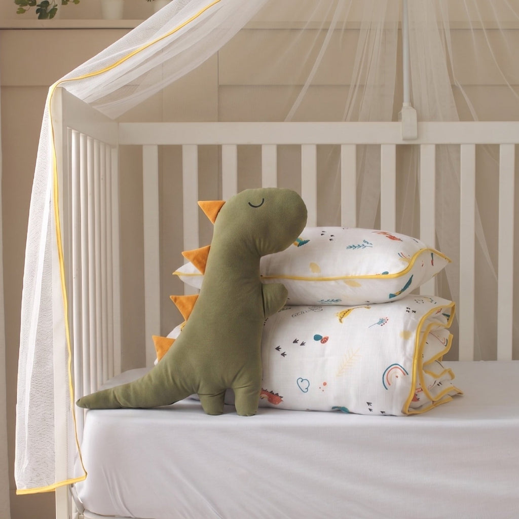 Oyun Parkı Uyku Seti Dino Serisi | Rex & Sevimli Dinozorlar | %100 Müslin 6 Parça | Joyful Kids | Bebek Uyku Seti - Joyful Kids