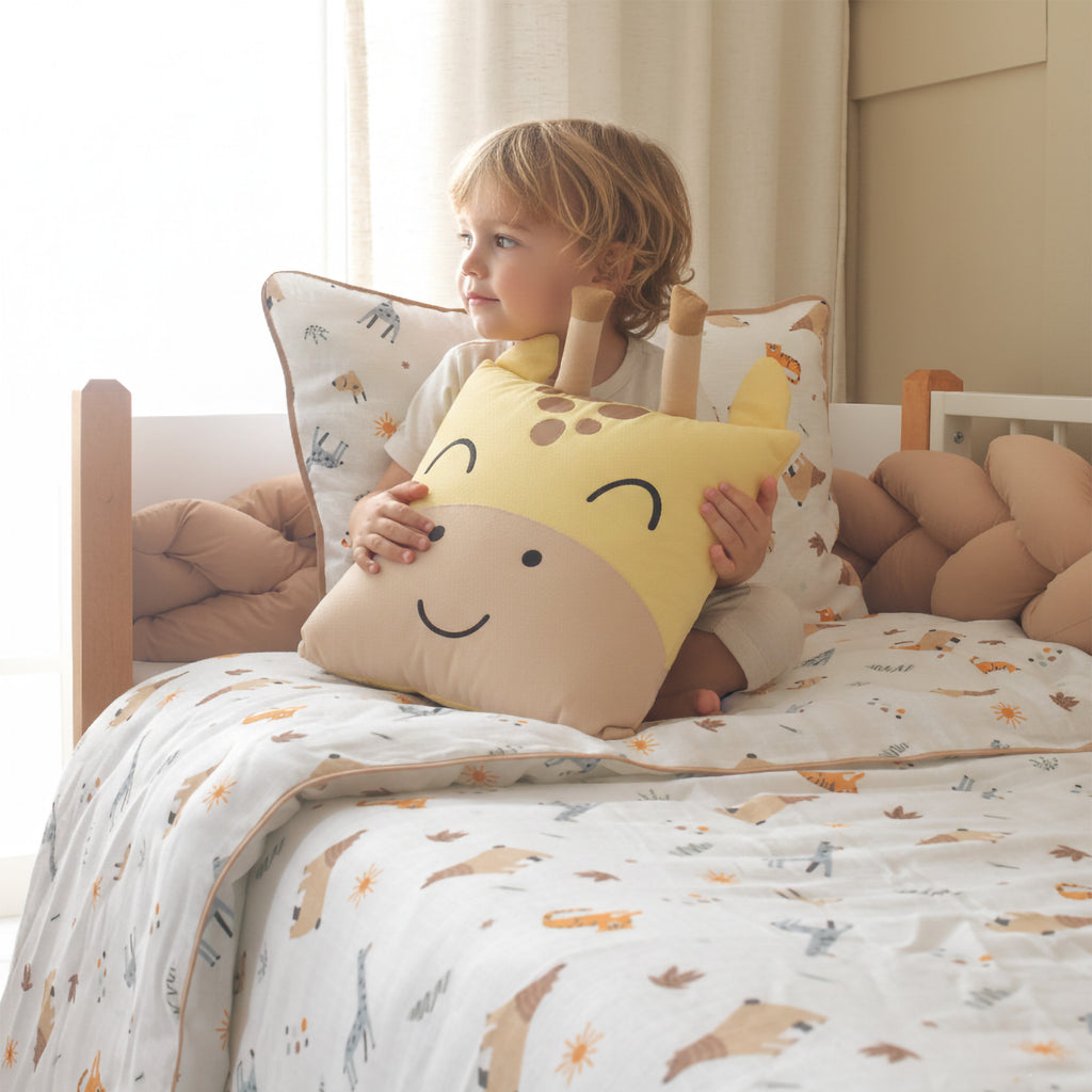 Lüks süet kumaş zürafa uyku dostu Joyful Kids özel tasarım.