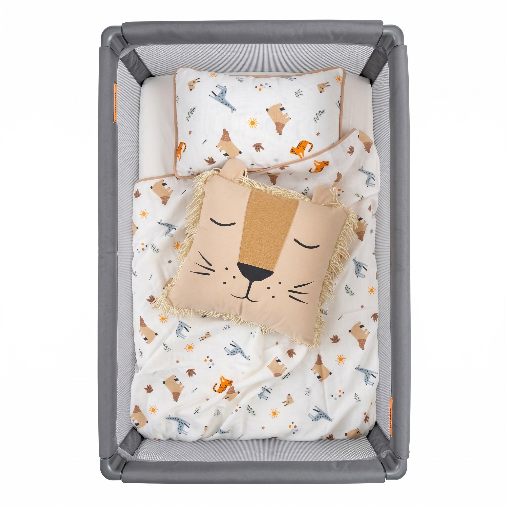 Oyun Parkı Uyku Seti Jungle Serisi | Aslan & Safari Hayvanları | %100 Müslin 6 Parça | Joyful Kids