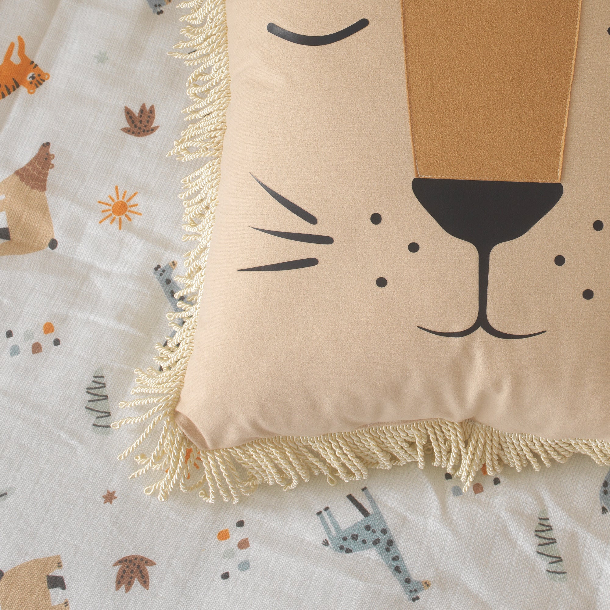 Oyun Parkı Uyku Seti Jungle Serisi | Aslan & Safari Hayvanları | %100 Müslin 6 Parça | Joyful Kids