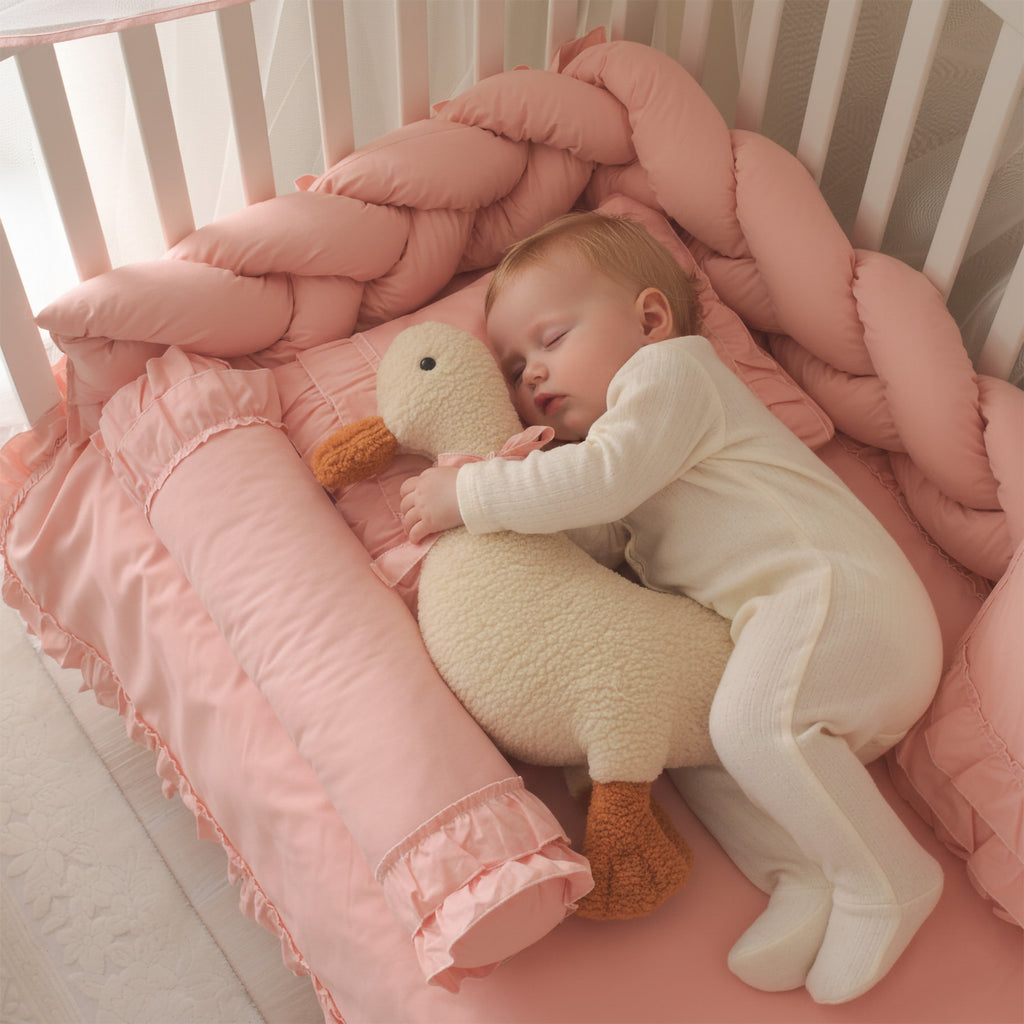 %100 pamuk pembe kumaşın doğal ve gözenekli doku detay çekimi.