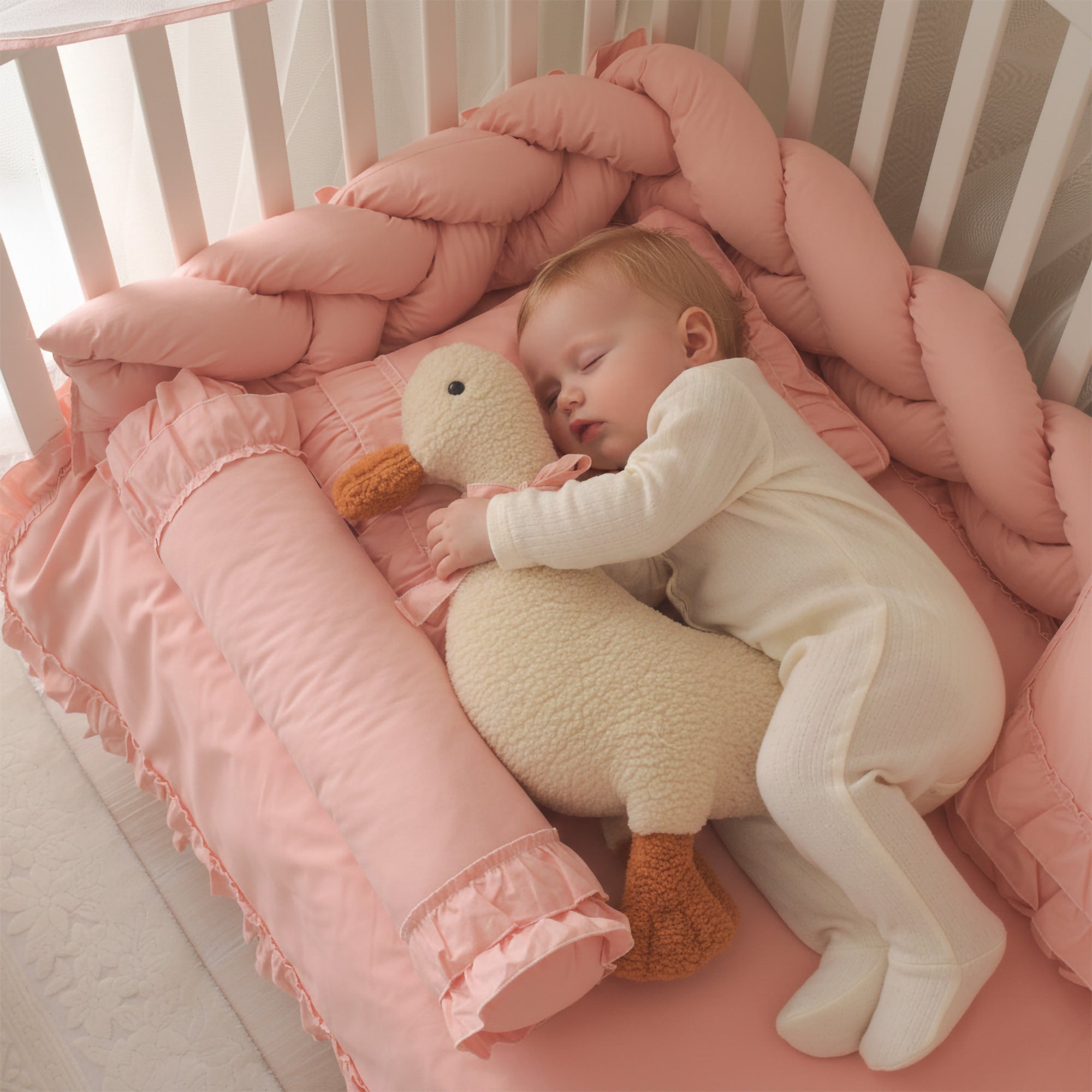 %100 pamuk pembe kumaşın doğal ve gözenekli doku detay çekimi.