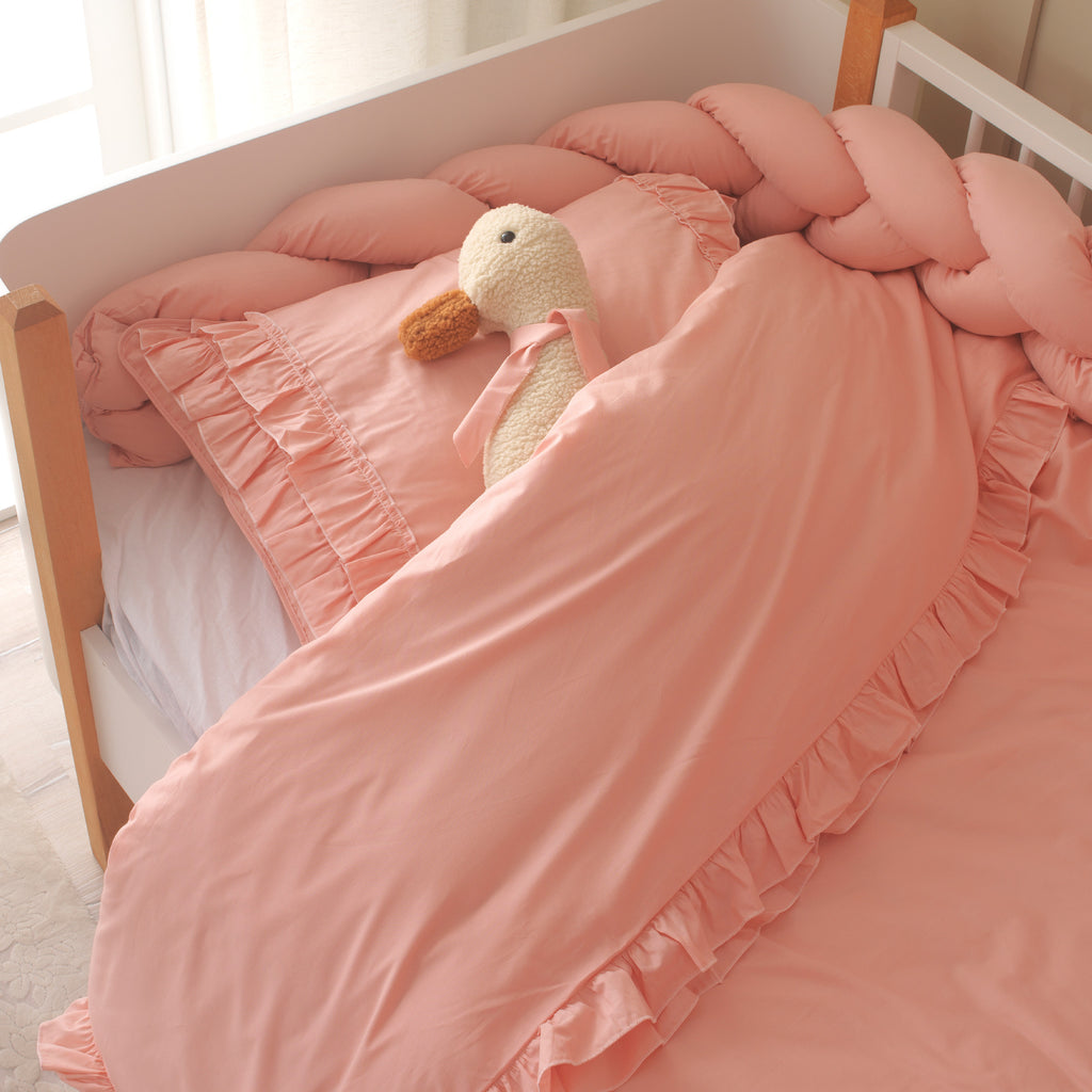 Organik Welsoft kumaş yumuşak pembe ördek figürlü uyku arkadaşı Luna Ördek.