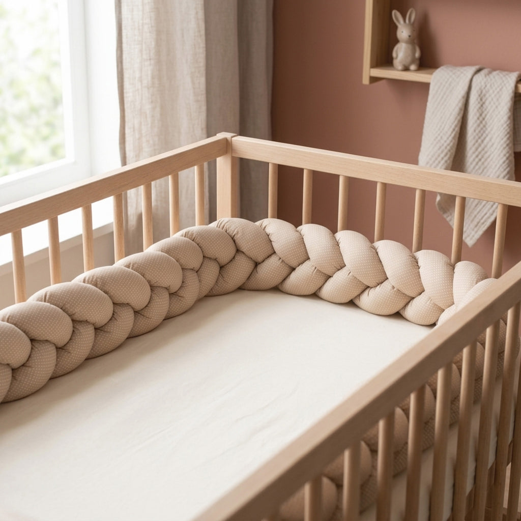 Misty Brown Puanlı Örgü Kenar Koruma | Kahve | Boutique Bebek Yatak Koruma | 270–360 cm | Joyful Kids
