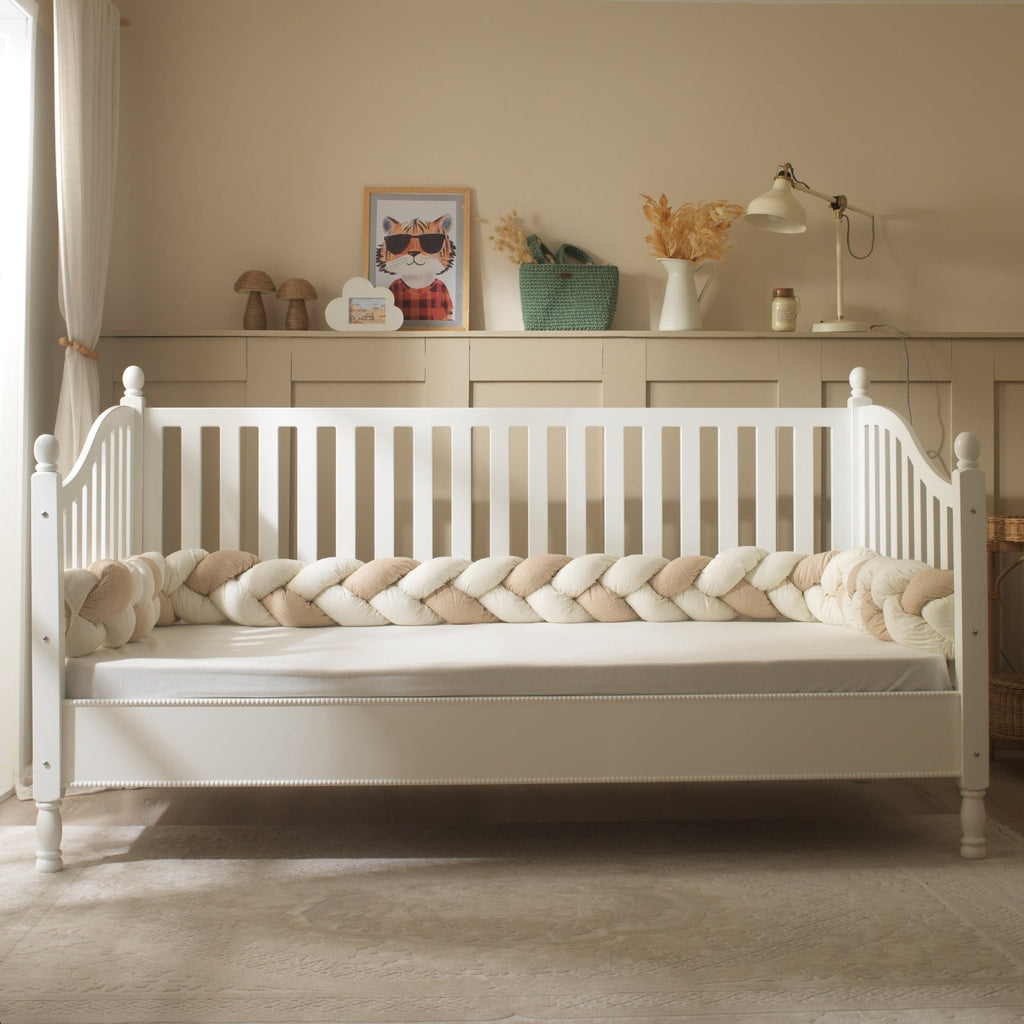 Misty Brown Örgü Kenar Koruma | Boutique Kahve - Krem | 270–360 cm | Joyful Kids | Bebek Kenar Koruma - Joyful Kids