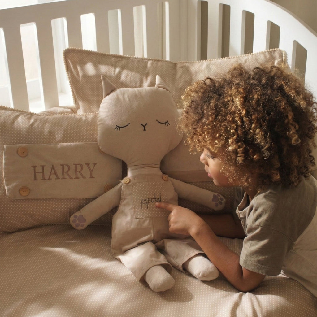 Milo Kedi Uyku Arkadaşı | Misty Brown Serisi El Yapımı | Boutique | Joyful Kids | Uyku Arkadaşı - Joyful Kids