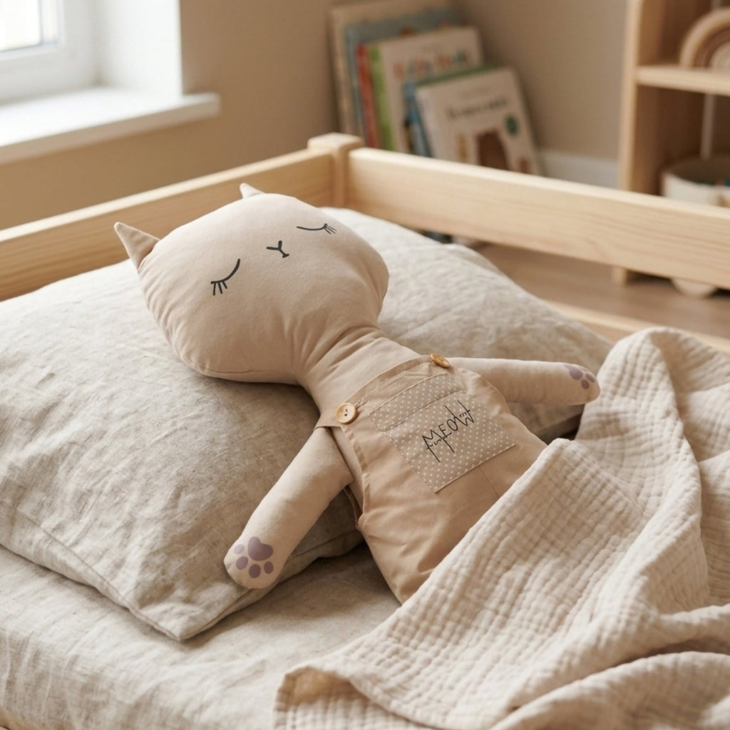 Milo Kedi Uyku Arkadaşı | Misty Brown Serisi El Yapımı | Boutique | Joyful Kids | Uyku Arkadaşı - Joyful Kids
