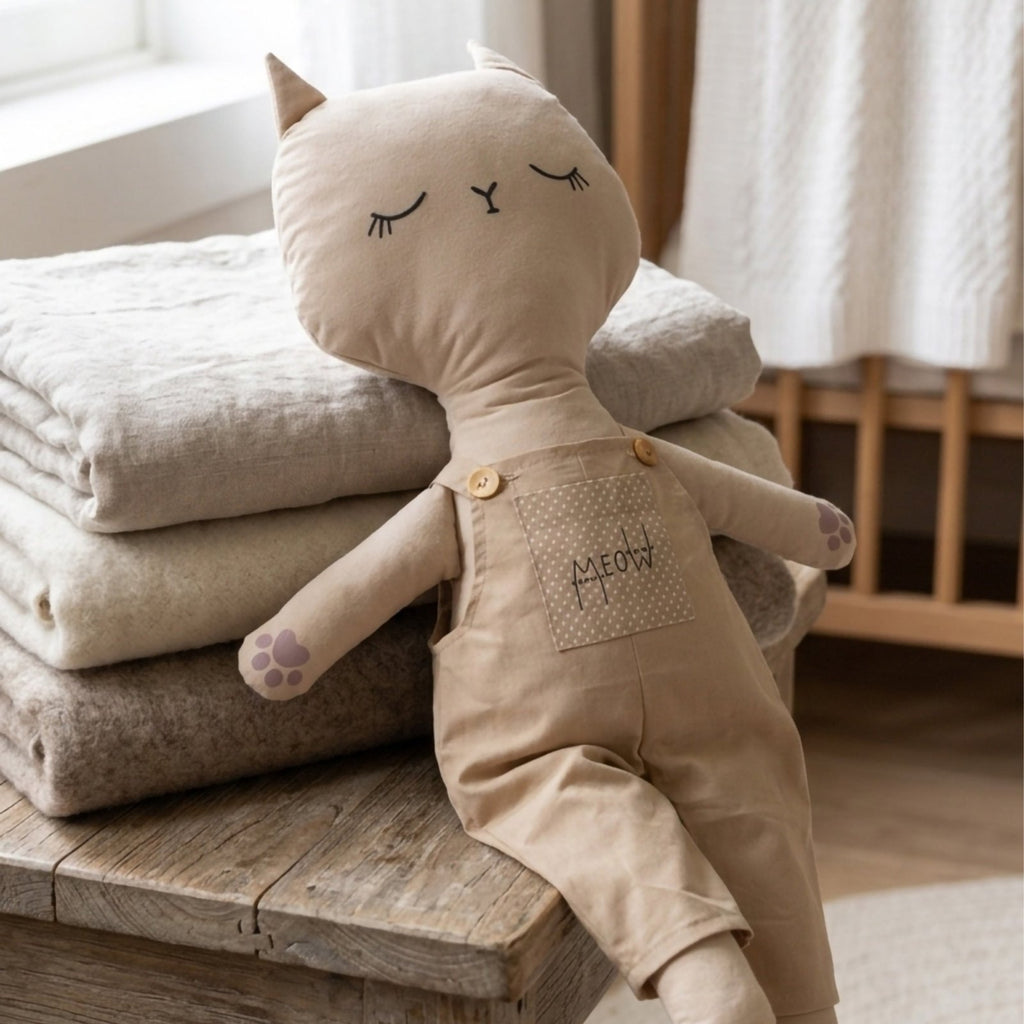 Milo Kedi Uyku Arkadaşı | Misty Brown Serisi El Yapımı | Boutique | Joyful Kids | Uyku Arkadaşı - Joyful Kids