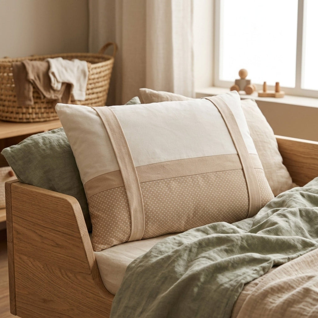 Misty Brown Alcantara Şeritli Dekoratif Yastık | 45x35 Boutique | Joyful Kids | Dekoratif Yastık - Joyful Kids