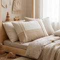 Misty Brown Alcantara Şeritli Dekoratif Yastık | 45x35 Boutique | Joyful Kids | Dekoratif Yastık - Joyful Kids