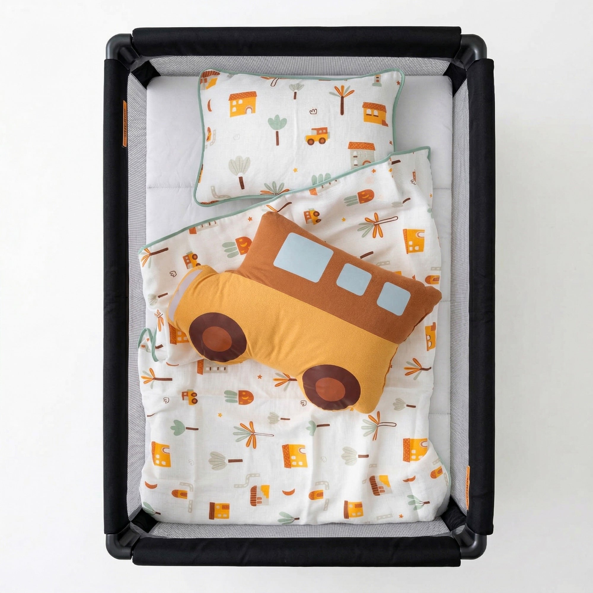 Oyun Parkı Uyku Seti My City | Erkek Bebek Şehir Temalı | %100 Müslin 6 Parça | Joyful Kids