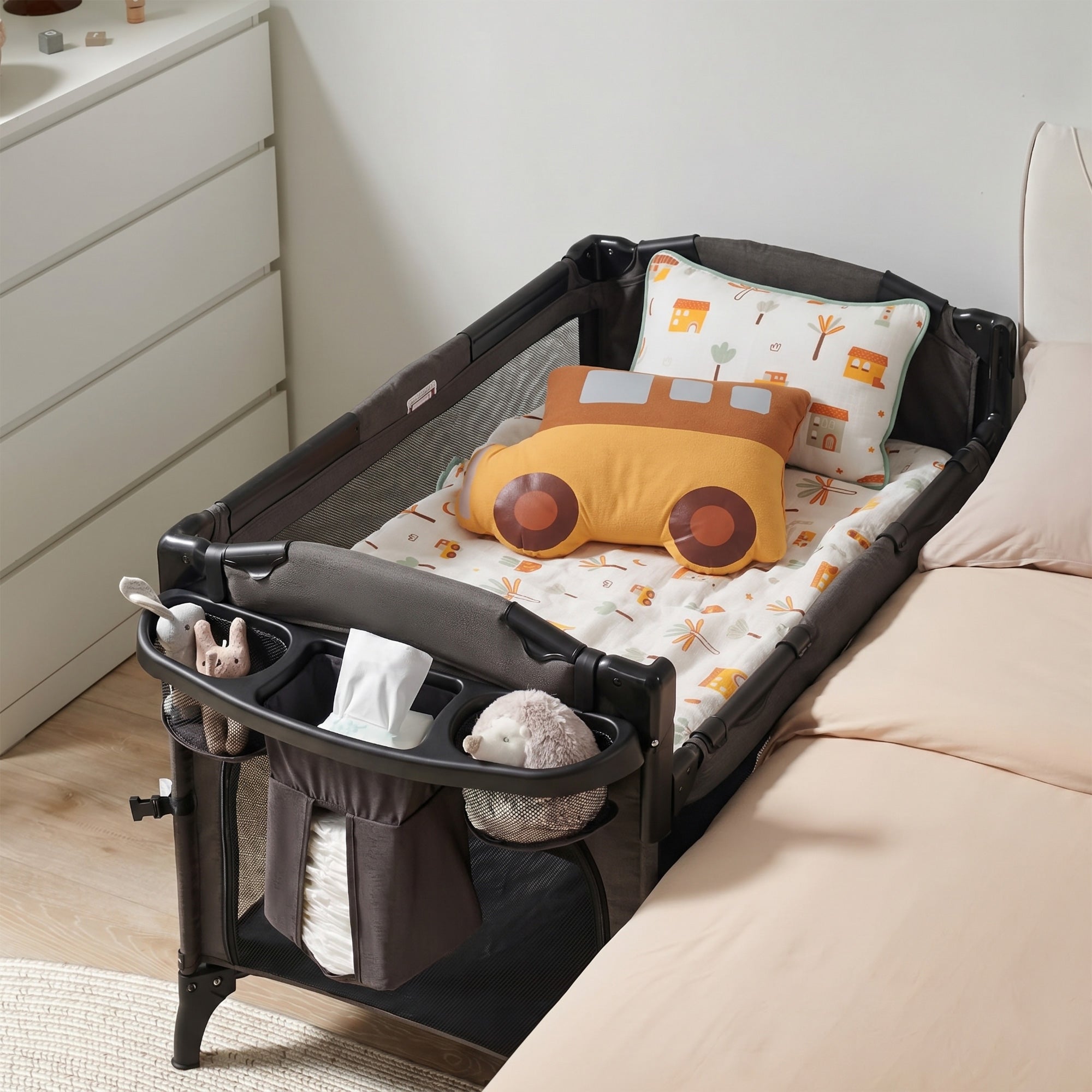 Oyun Parkı Uyku Seti My City | Erkek Bebek Şehir Temalı | %100 Müslin 6 Parça | Joyful Kids