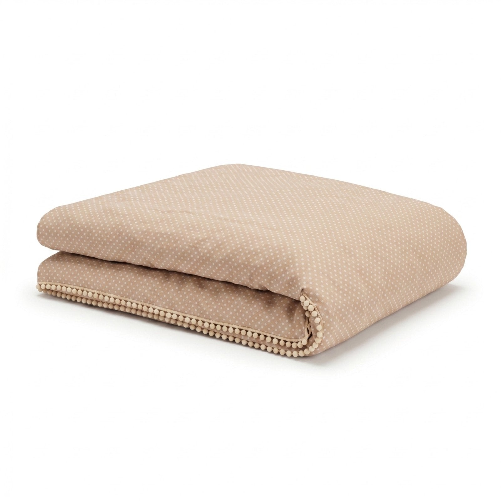 Misty Brown Nevresim Kılıfı | Boutique Ponpon Detay | Nötr Bebek | Joyful Kids | Bebek Nevresim Seti - Joyful Kids