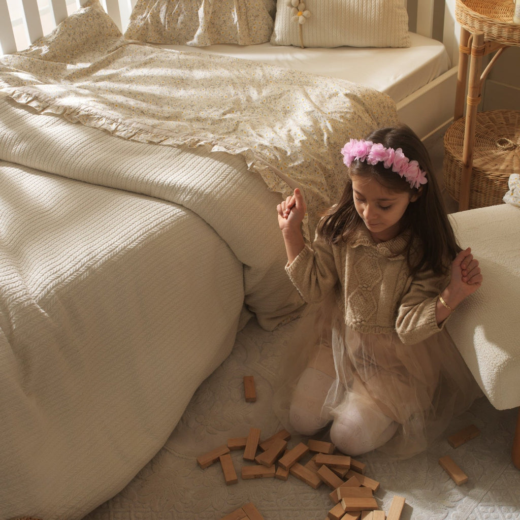 Daisy Nevresim Kılıfı | Boutique Pike Fırfır Detay | Bebek Nevresim | Joyful Kids | Bebek Nevresim Seti - Joyful Kids