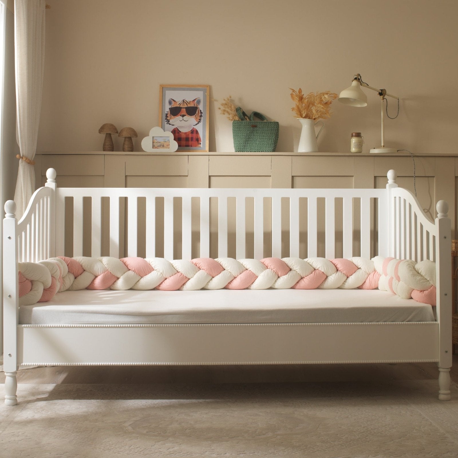 Misty Pink Örgü Kenar Koruma | Boutique Pudra Pembe | 270–360 cm | Joyful Kids | Bebek Kenar Koruma - Joyful Kids