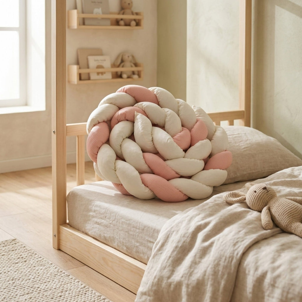 Misty Pink Örgü Kenar Koruma | Boutique Pudra Pembe | 270–360 cm | Joyful Kids | Bebek Kenar Koruma - Joyful Kids
