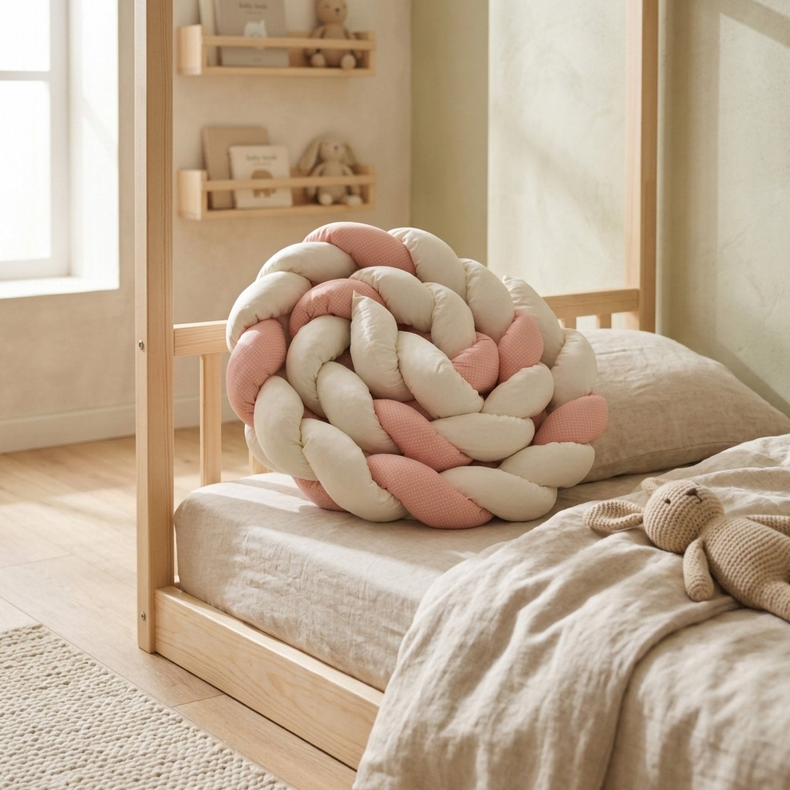 Misty Pink Örgü Kenar Koruma | Boutique Pudra Pembe | 270–360 cm | Joyful Kids | Bebek Kenar Koruma - Joyful Kids