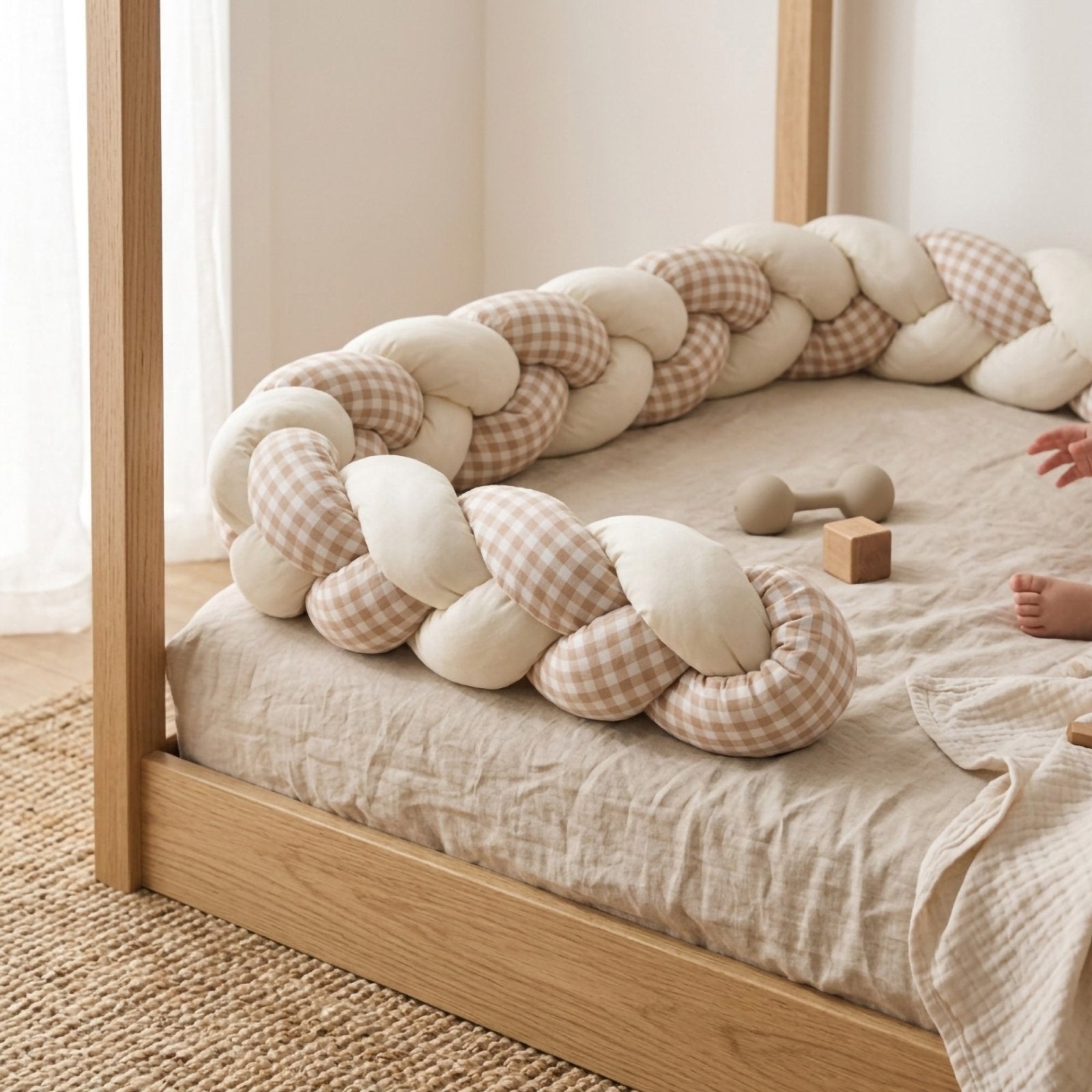 Teddy Örgü Kenar Koruma | Boutique Bebek Yatak Koruma | 270–360 cm | Joyful Kids | Bebek Kenar Koruma - Joyful Kids