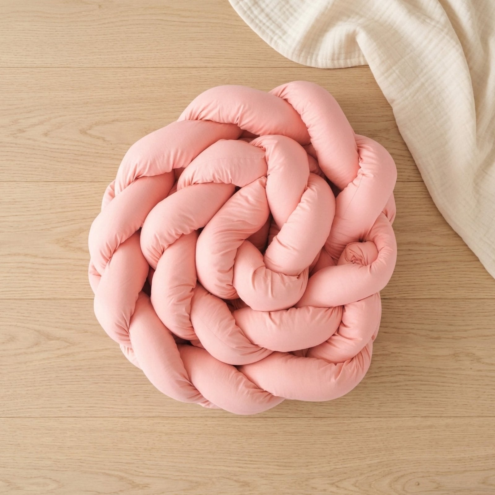 3 Sıra Örgü Bebek Yatak Kenar Koruma | Pembe | 270 - 360 cm | %100 Pamuk | Joyful Kids | Bebek Kenar Koruma - Joyful Kids