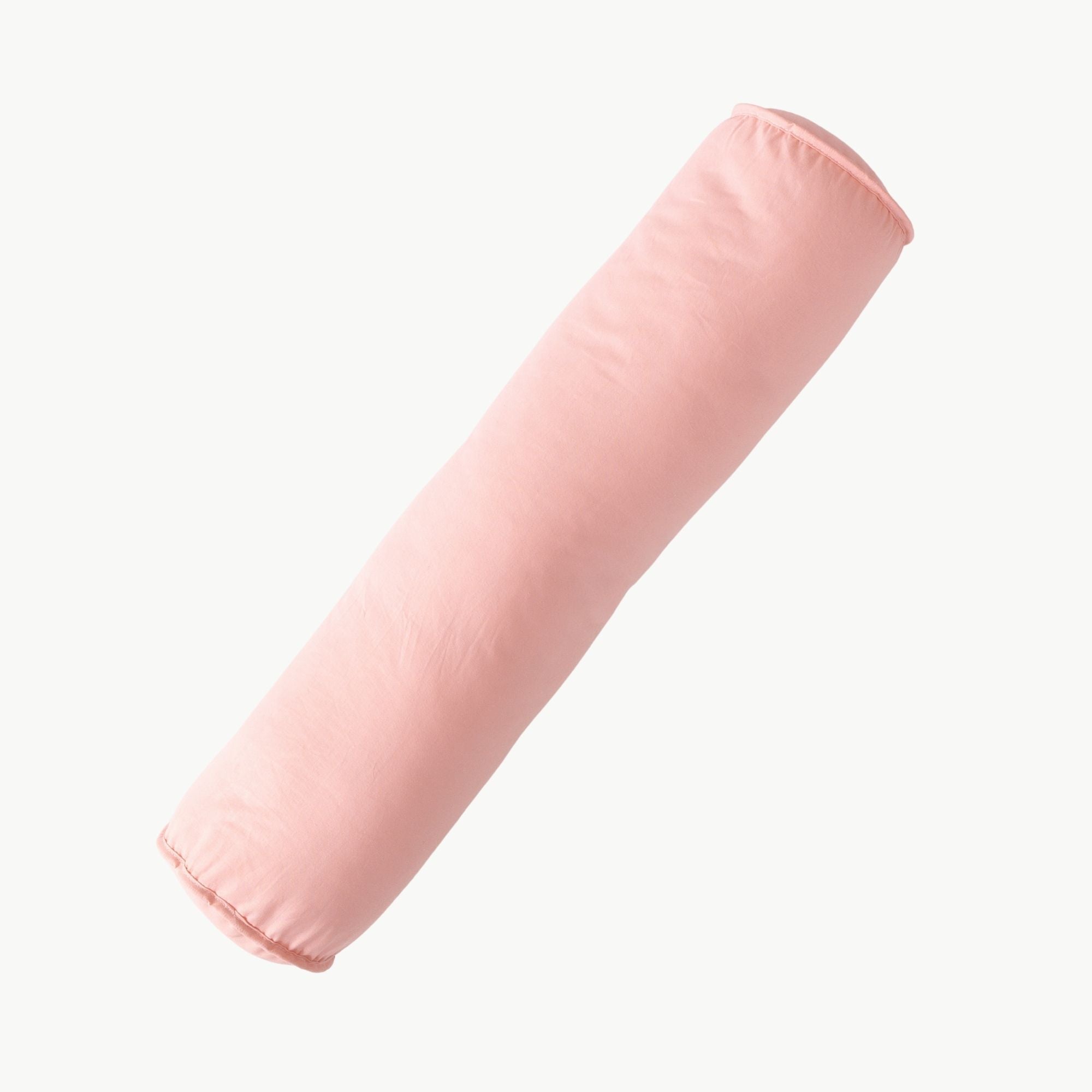 Pembe renkli 60 cm silindir bebek yatağı kenar koruma yastığı.