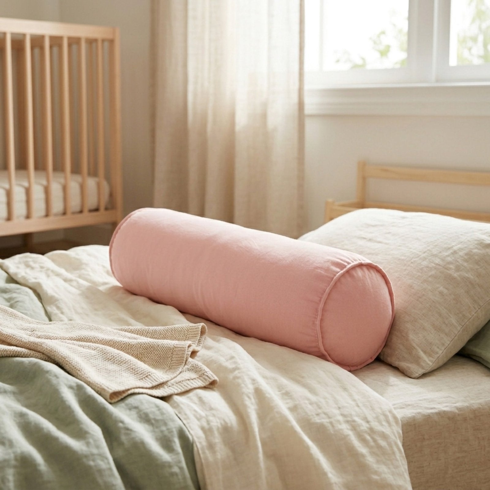 Silindir Bebek Yatak Kenar Koruma | Pembe | %100 Pamuk | Antialerjik | Joyful Kids | Bebek Kenar Koruma - Joyful Kids