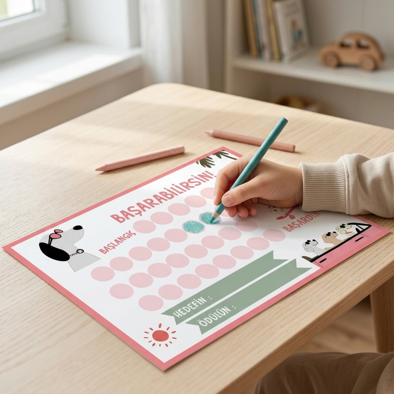 Başarabilirsin! Puppy Temalı Çocuk Hedef ve Ödül Takip Kartı | Dijital İndirme | Dijital İndirilebilir Ürün - Joyful Kids