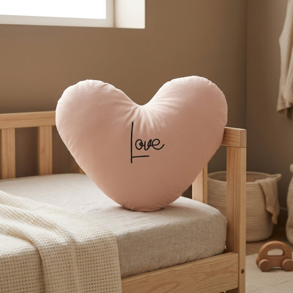 Love Baskılı Kalp Dekoratif Yastık | Dekoratif Yastık - Joyful Kids