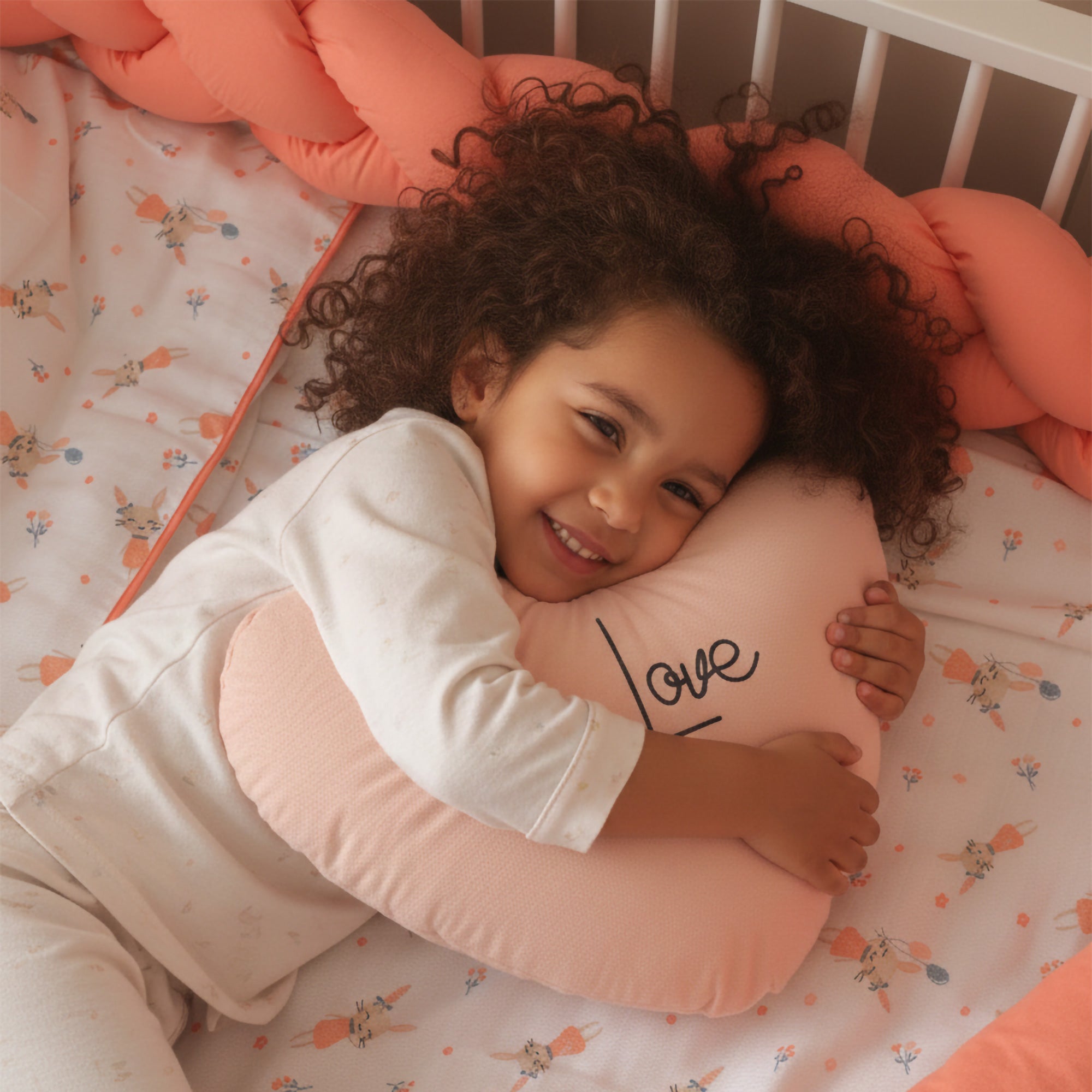 50x45 cm antialerjik dolgulu kalp figürlü çocuk odası yastığı.