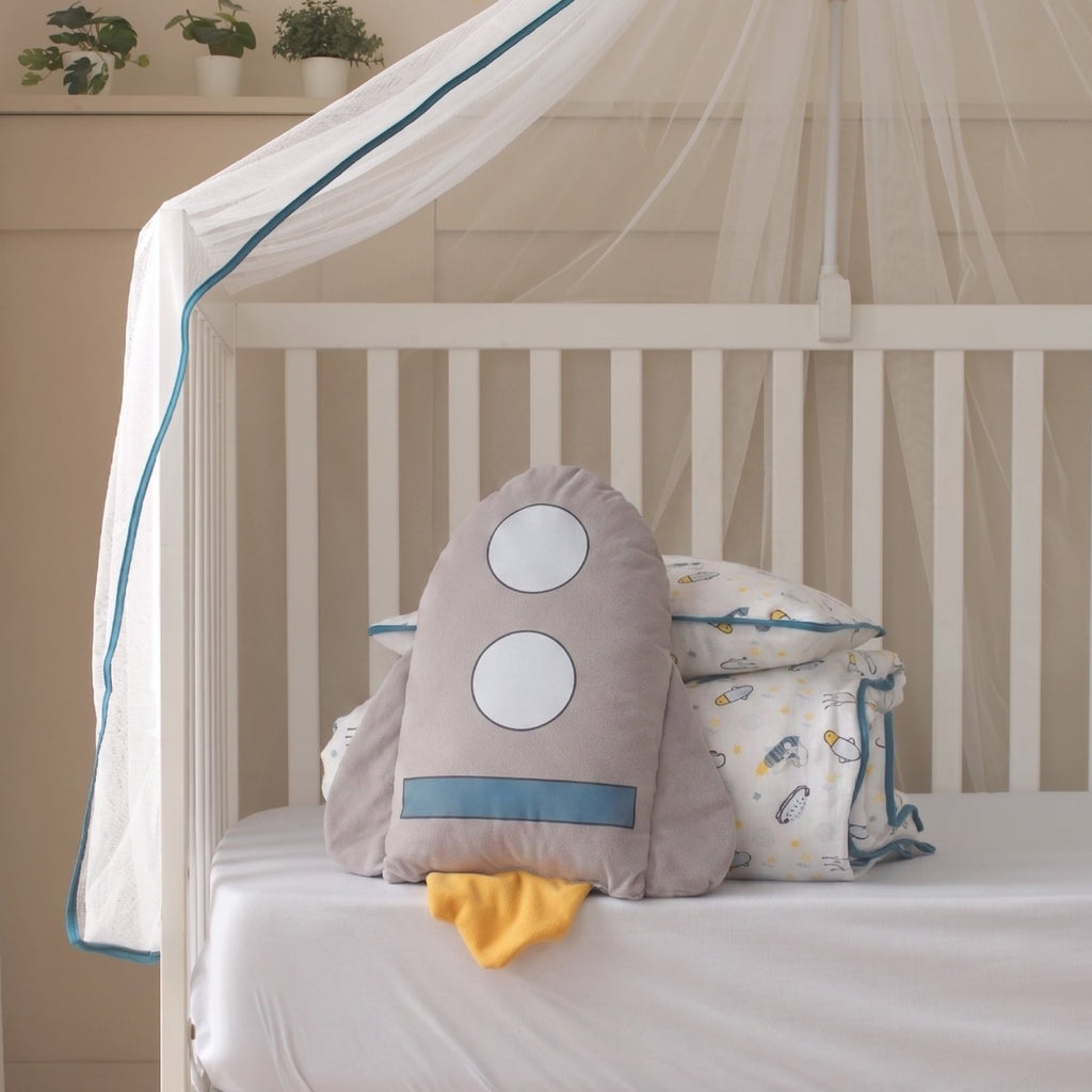 Oyun Parkı Uyku Seti Space Serisi | Roket & Astronot Temalı | %100 Müslin 6 Parça | Joyful Kids | Bebek Uyku Seti - Joyful Kids