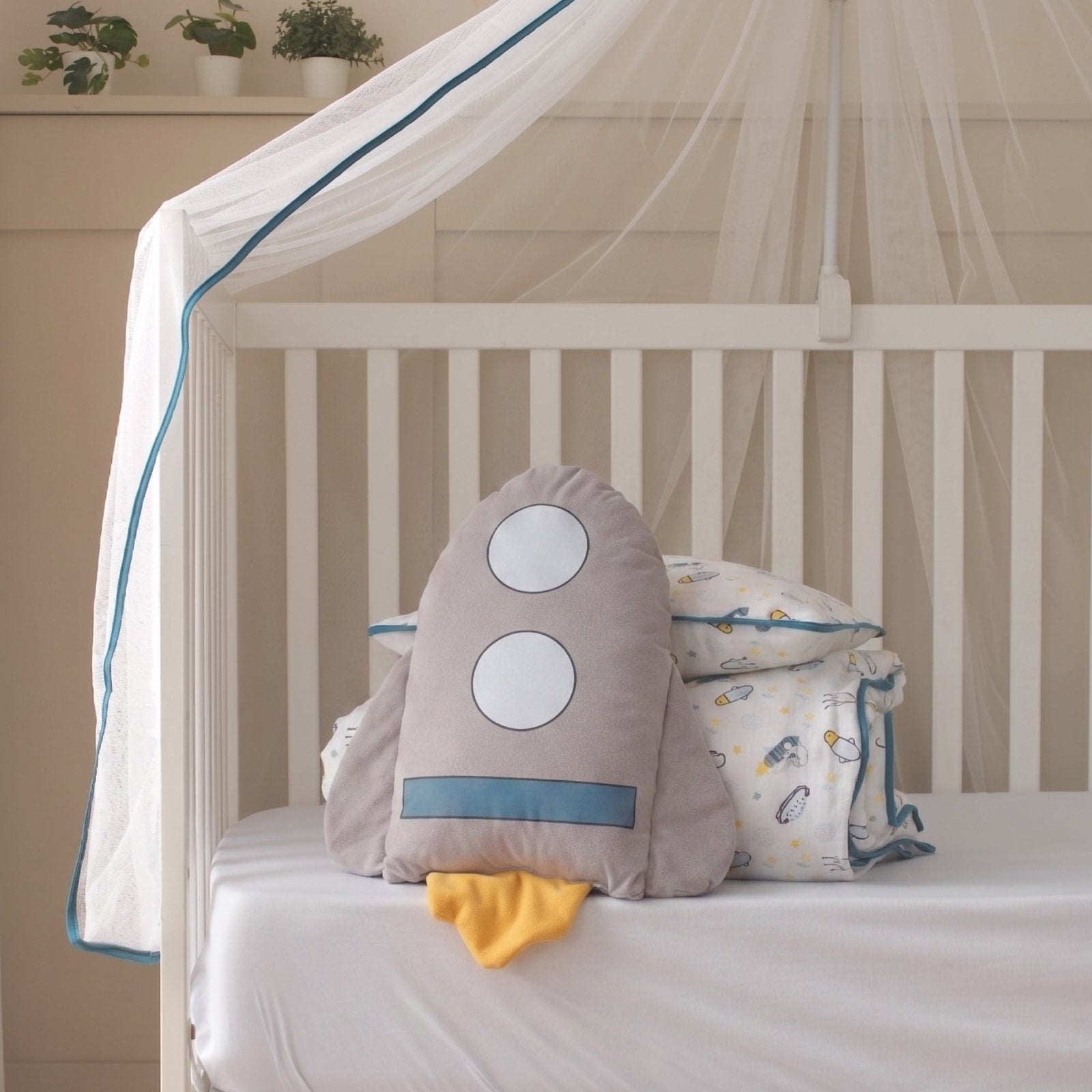 Oyun Parkı Uyku Seti Space Serisi | Roket & Astronot Temalı | %100 Müslin 6 Parça | Joyful Kids | Bebek Uyku Seti - Joyful Kids
