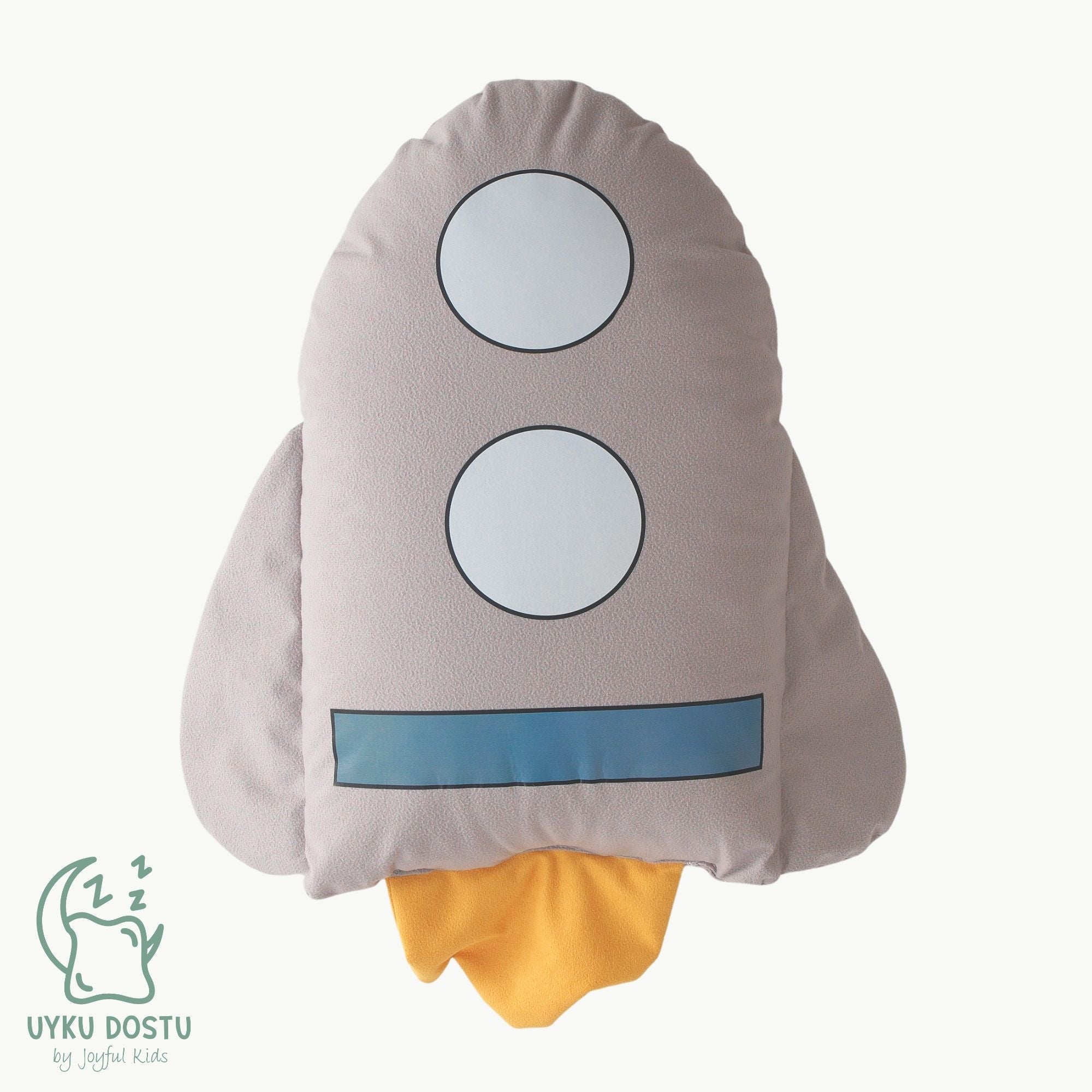Uzay roketi figürlü süet dokulu alcantara çocuk uyku arkadaşı.