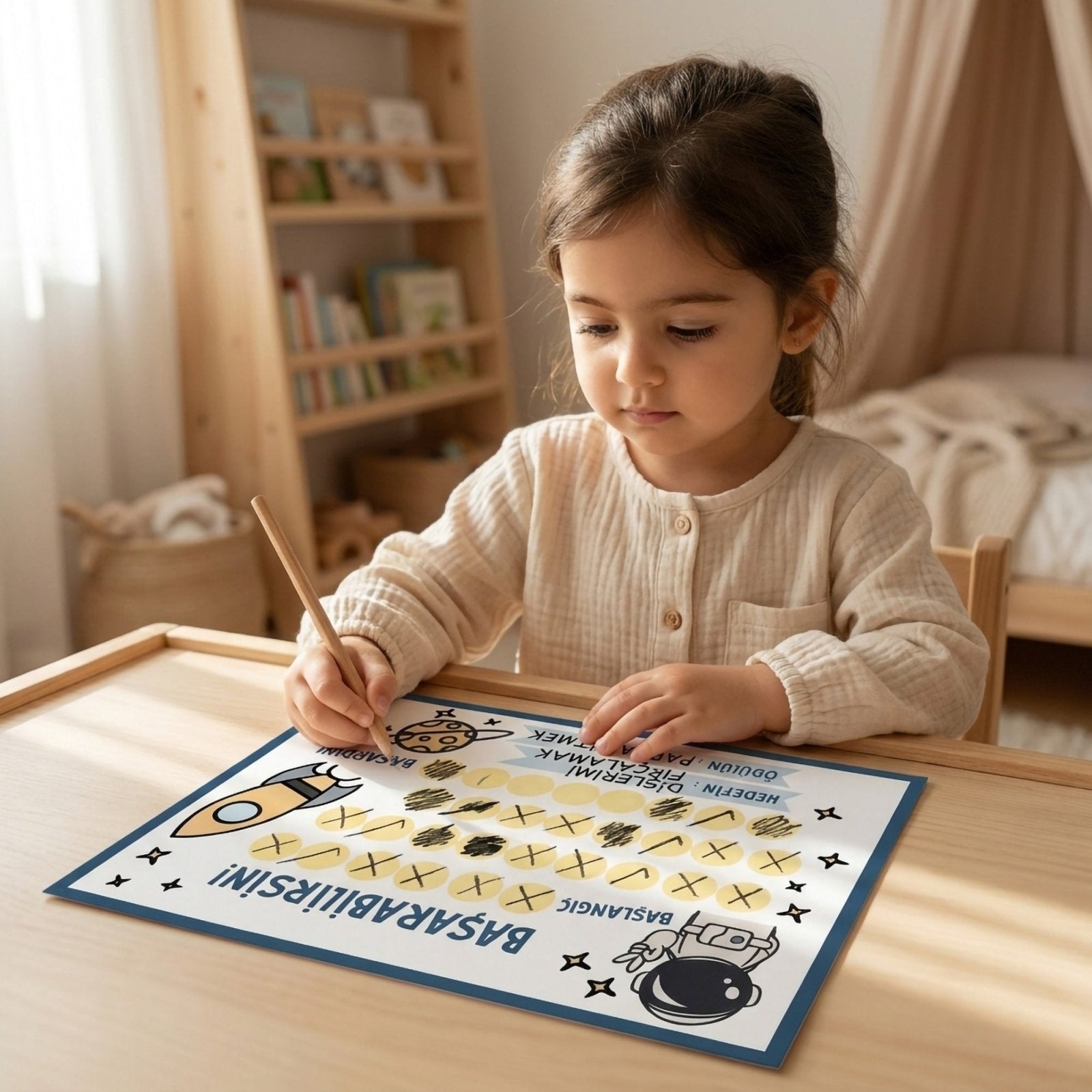 Başarabilirsin! Space Temalı Çocuk Hedef ve Ödül Takip Kartı | Dijital İndirme | Dijital İndirilebilir Ürün - Joyful Kids