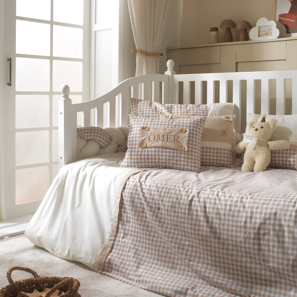 Vichy ekose Alcantara detay bebek yastığı Joyful Kids