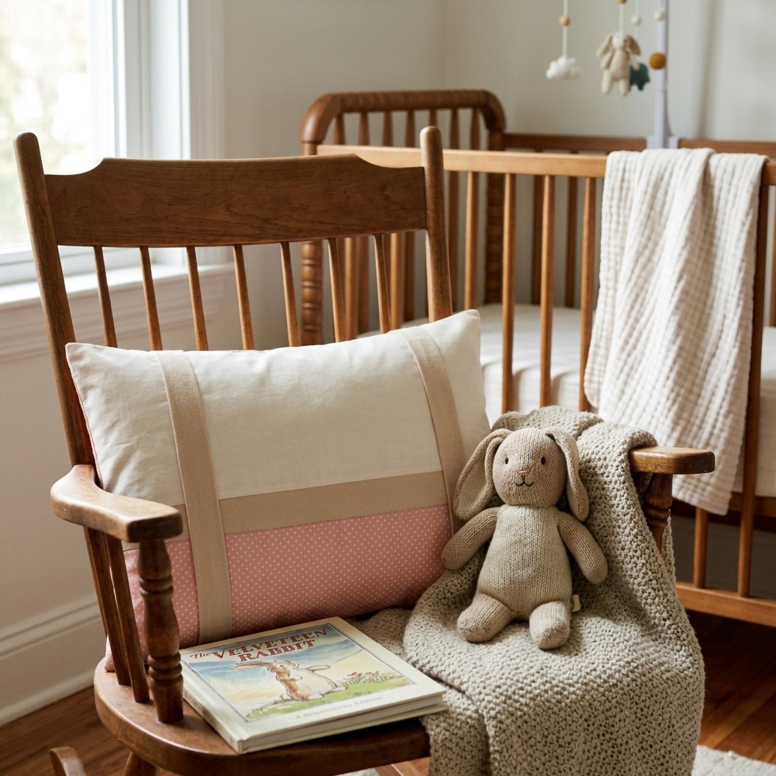 Misty Pink Alcantara Şeritli Dekoratif Yastık | 45x35 Boutique | Joyful Kids | Dekoratif Yastık - Joyful Kids