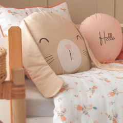 Rabbit %100 Pamuk Müslin Montessori Uyku Seti – Kalpli ve Tavşanlı Yastıklarla - Bebek ve Çocuk Odası için