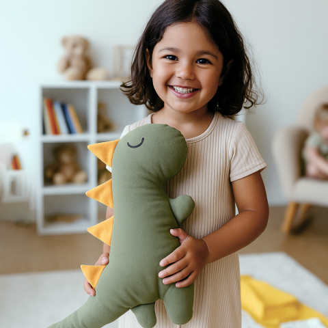 Rex Uyku Arkadaşı – Yeşil Dinozor Yastık, Dino Serisi, Bebek ve Çocuk Odası için