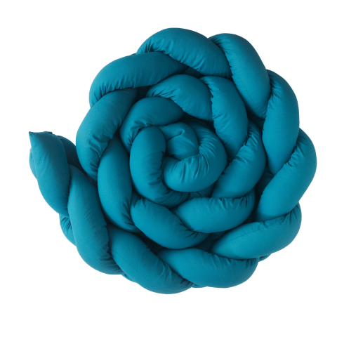 %100 Pamuk 3 Sıra Örgü Kenar Koruma Space | Montessori & Beşik Bariyeri | Boncuk Silikon Dolgulu