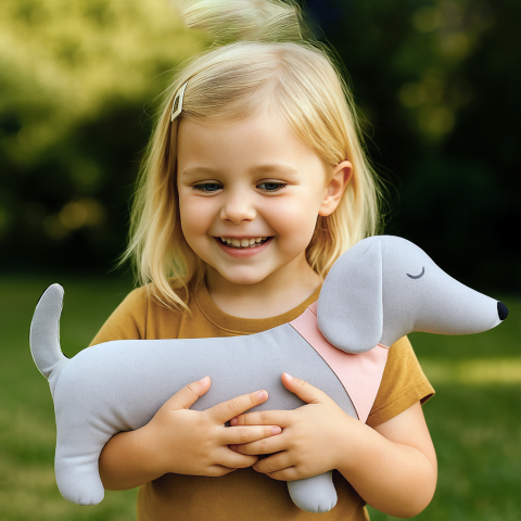 Puppy Uyku Arkadaşı - Köpek Figürlü Dekoratif Yastık – Sevimli ve Pastel Tonlarda