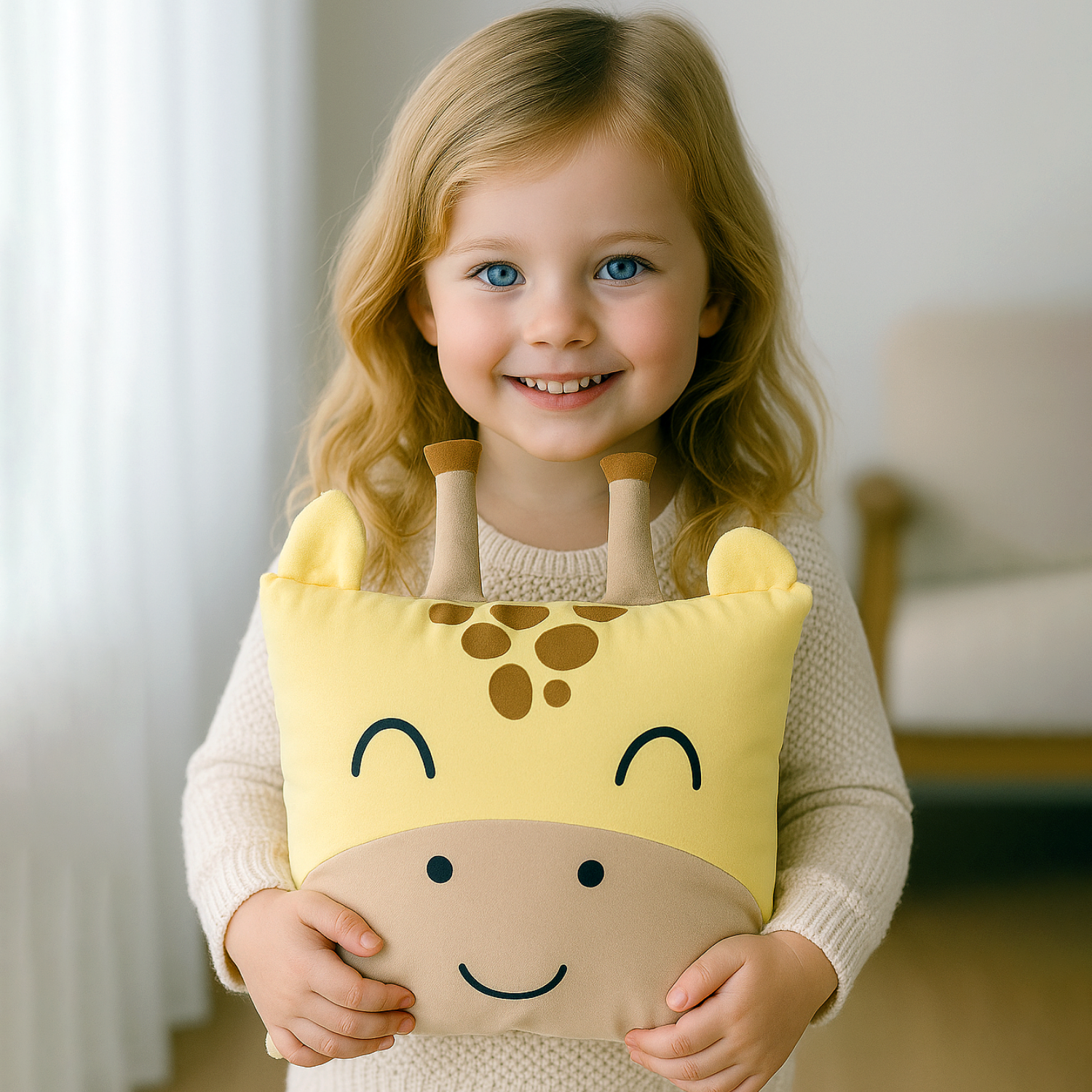 Zürafa Dekoratif Uyku Arkadaşı Yastık – Bebek ve Çocuk Odası Jungle Temalı Yastık