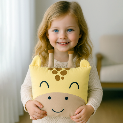 Zürafa Dekoratif Uyku Arkadaşı Yastık – Bebek ve Çocuk Odası Jungle Temalı Yastık