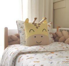 Zürafa Dekoratif Uyku Arkadaşı Yastık – Bebek ve Çocuk Odası Jungle Temalı Yastık
