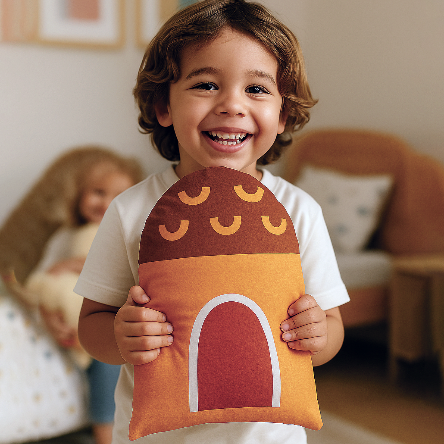 My City Ev Uyku Arkadaşı – Renkli Eğlenceli Ev Yastık | Çocuk Odası İçin Dekoratif Yastık