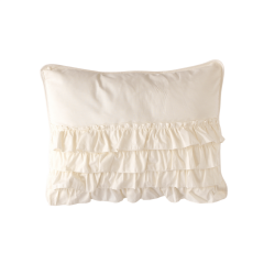 Luna Kare Fırfırlı Dekoratif Bebek Yastığı – %100 Pamuk