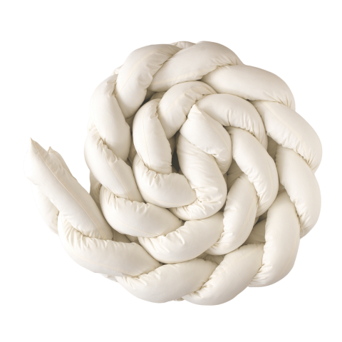 %100 Pamuk 3 Sıra Örgü Kenar Koruma Luna | Montessori & Beşik Bariyeri | Boncuk Silikon Dolgulu