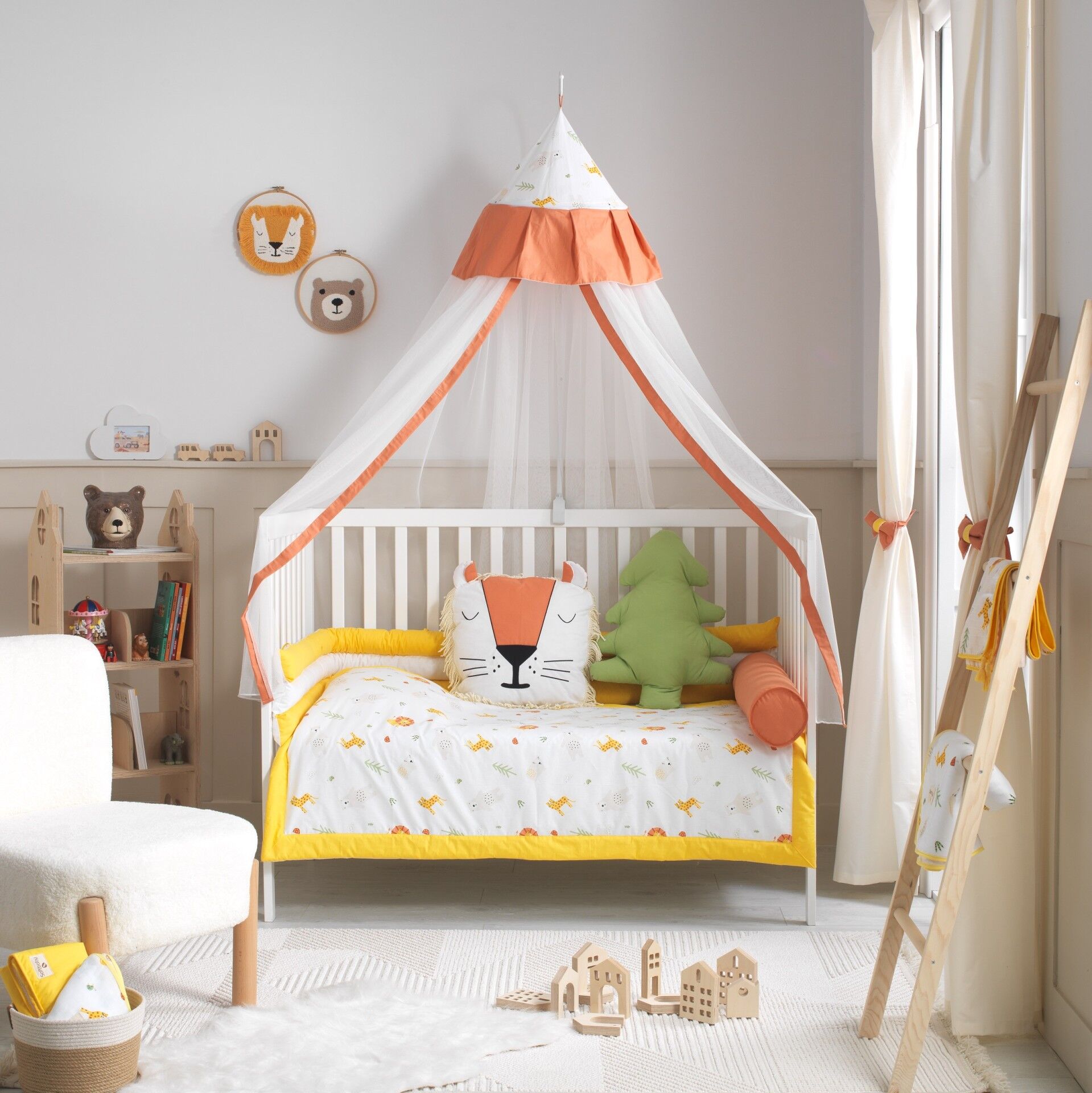 Soft Baby Beşik Yuvarlak Asma Cibinlik - Safari