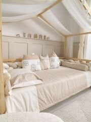 My Home Krem Örgü Montessori Uyku Seti